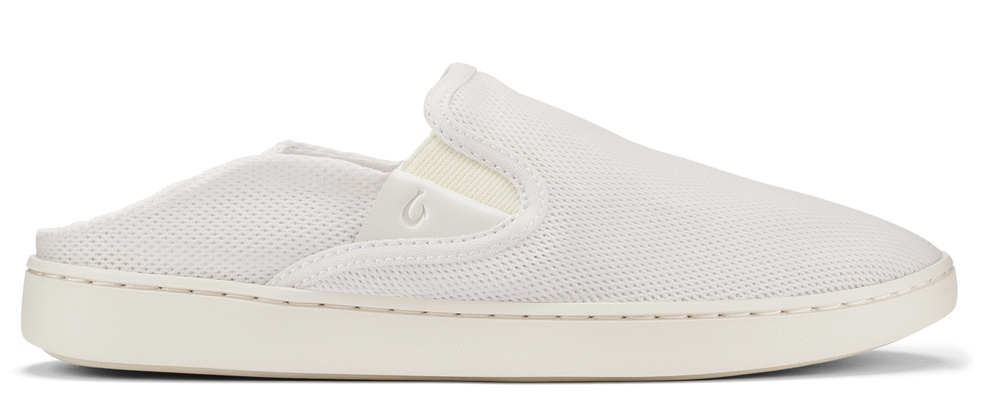 White slip-on sneaker.