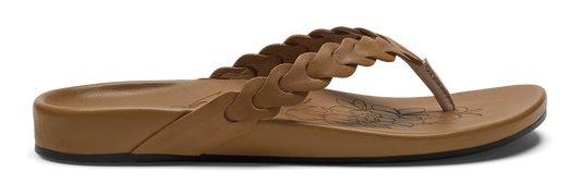 tan sandal with woven straps