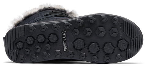 The sole of a boot, with the word "Columbia" written in white.