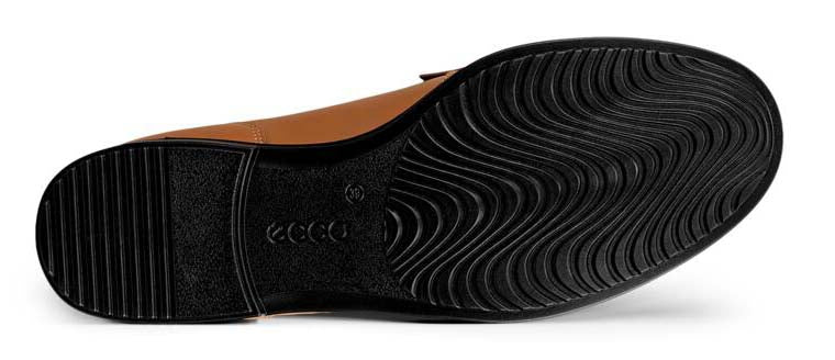 Black shoe sole with curved and lined pattern.