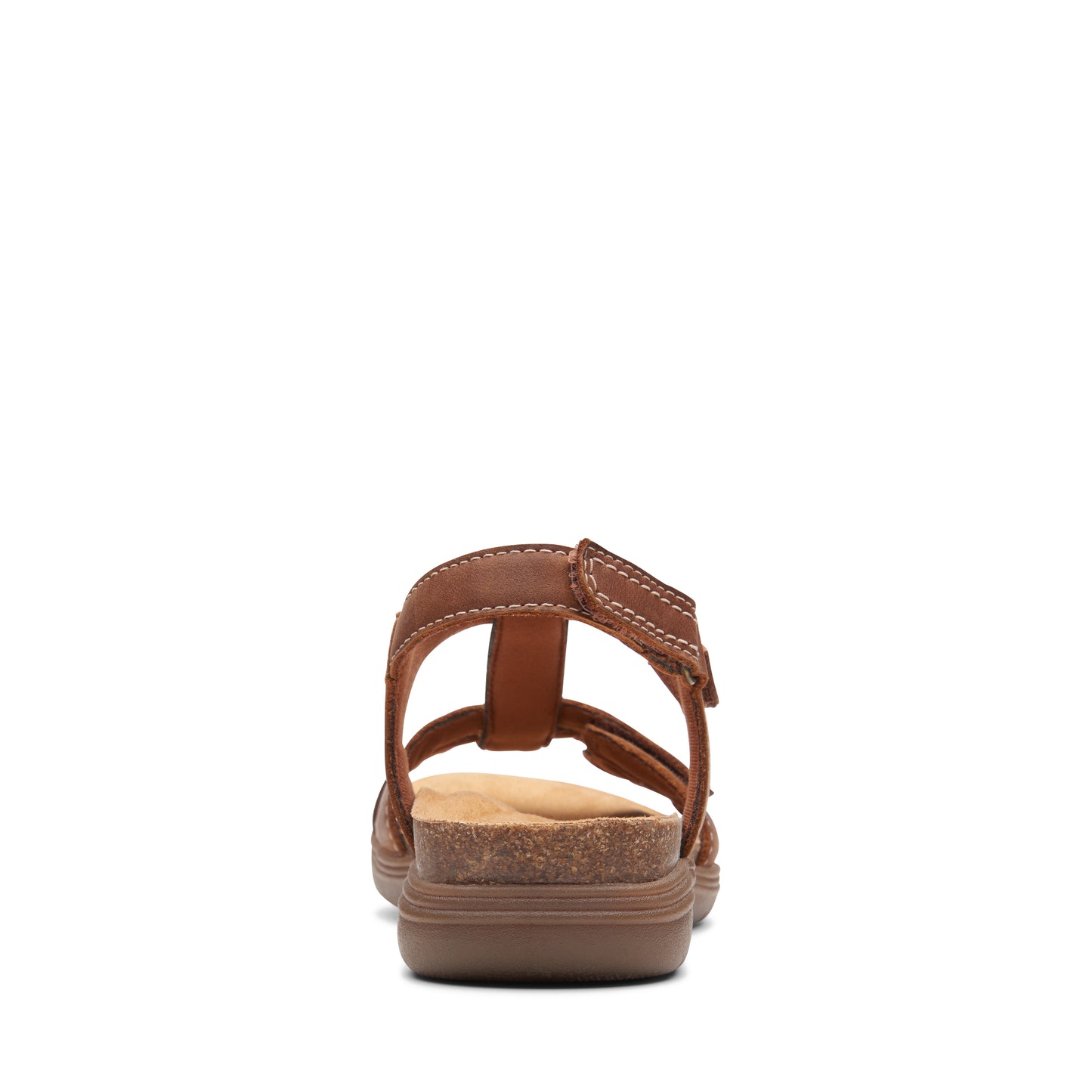 Brown sandal with t-strap and adjustable ankle strap.