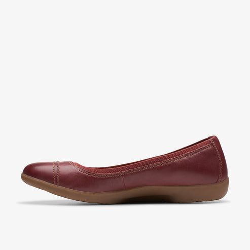 burgundy leather ballet flat
