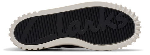 The sole of a shoe with the word "Clarks" embedded in the tread.