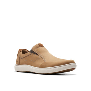 Tan slip-on casual shoe with a white sole.
