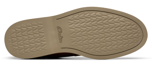 shoe sole with herringbone pattern and logo