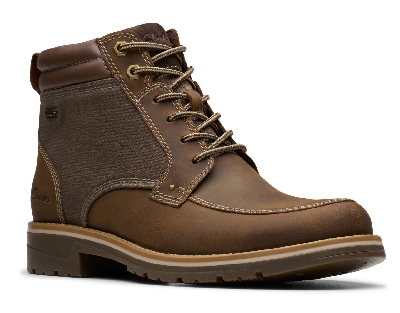 Brown leather ankle boot with laces