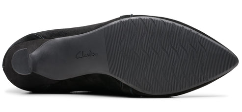 A shoe with a black sole.