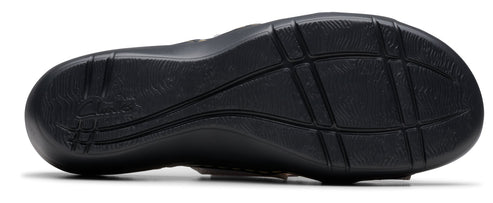black shoe sole with geometric tread