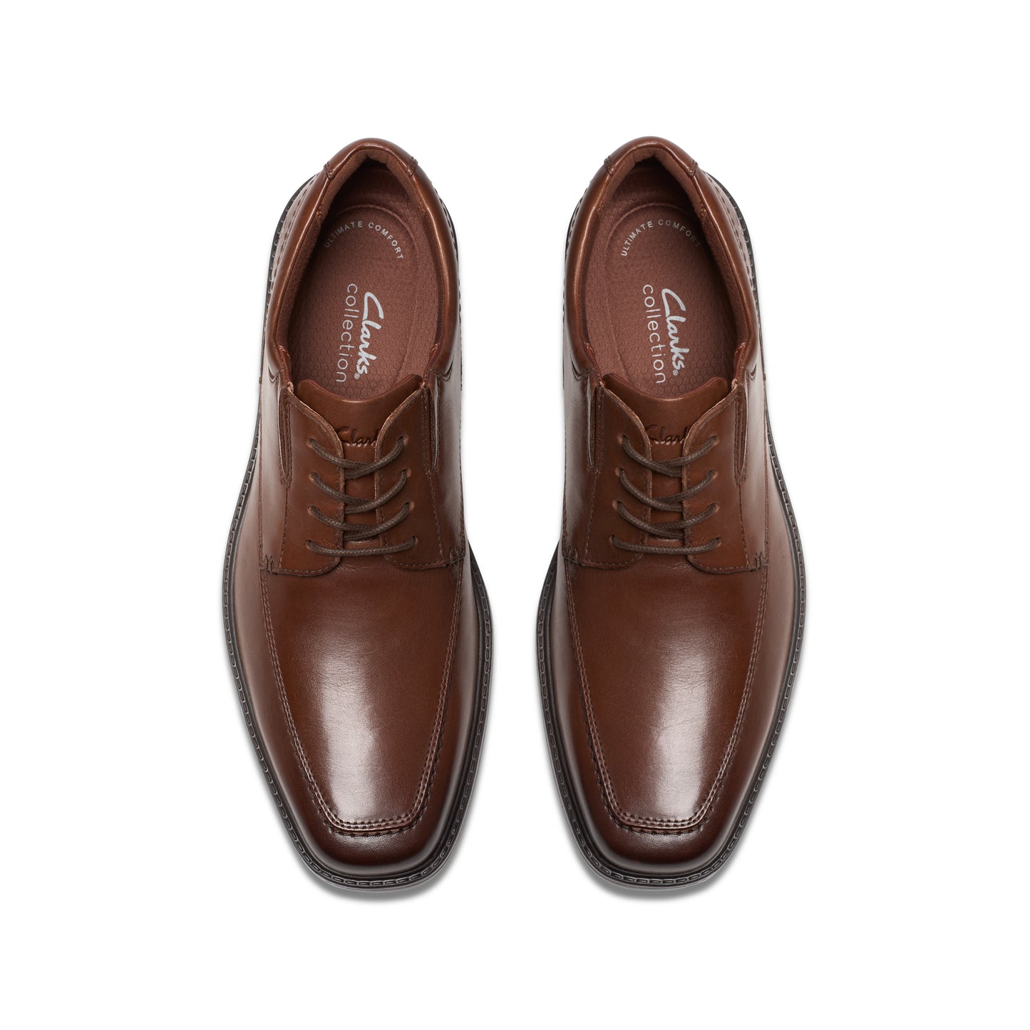 Pair of brown leather dress shoes.