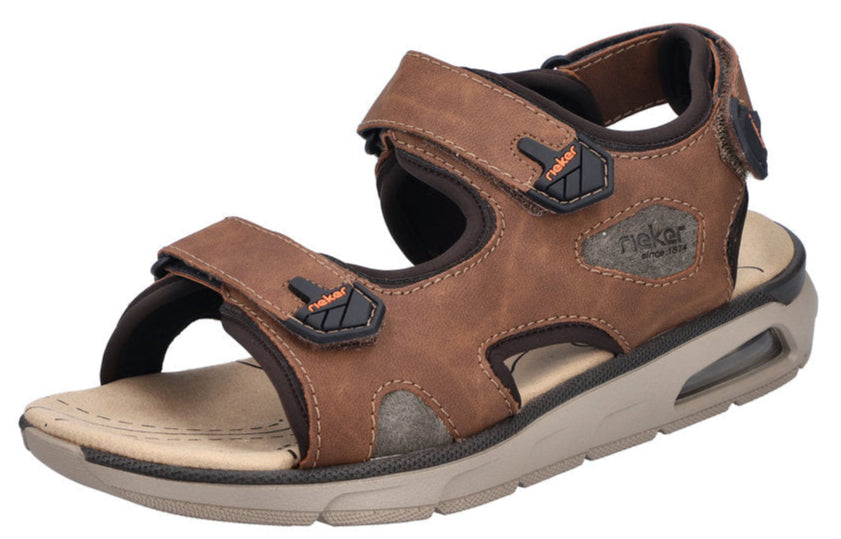 Brown sandal with velcro straps