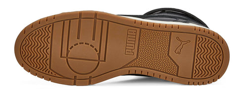 Puma shoe outsole with logo and wavy treads.