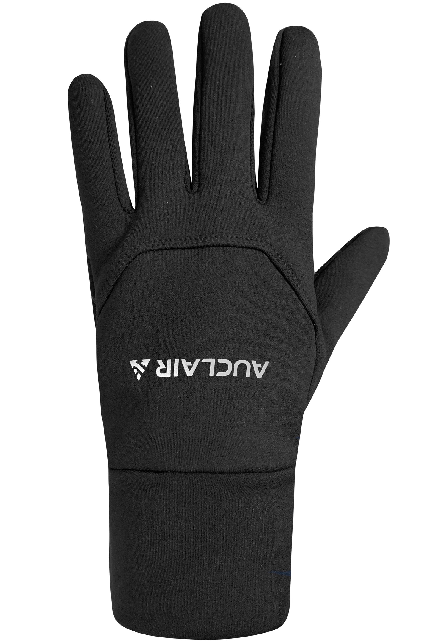 Black glove with text "Auclair" printed on the back of the hand.