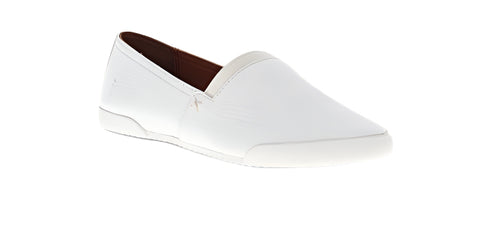 White slip-on shoe with a simple, rounded design.
