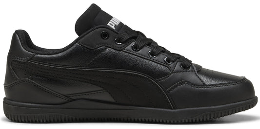 Black PUMA shoe with black laces.
