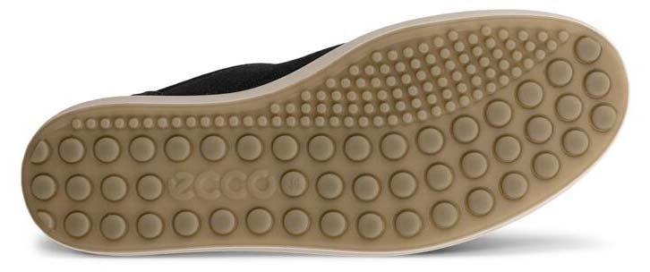 Bottom of a shoe with circular treads.