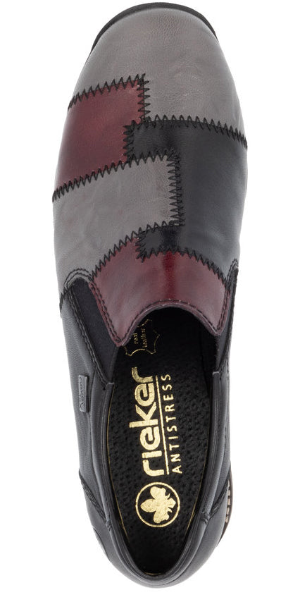 patchwork leather slip-on shoe