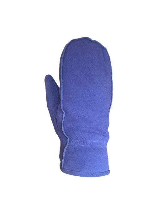 A blue mitten.