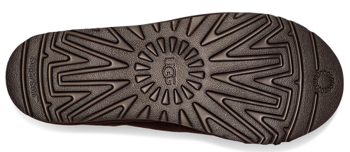 UGG brand logo on the sole of a shoe with a radial lug pattern.