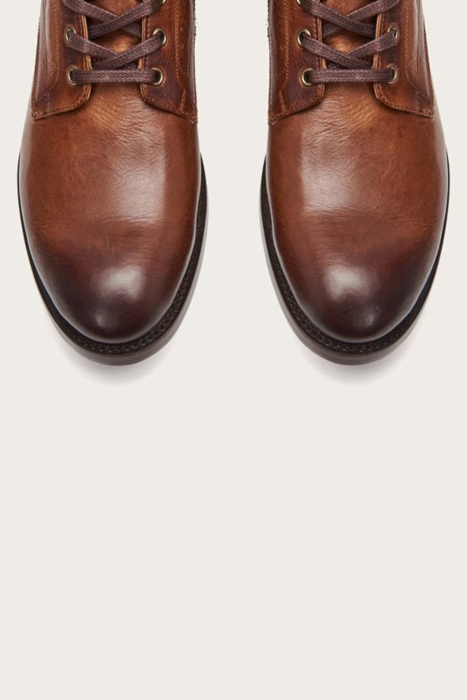 Pair of brown leather boots.
