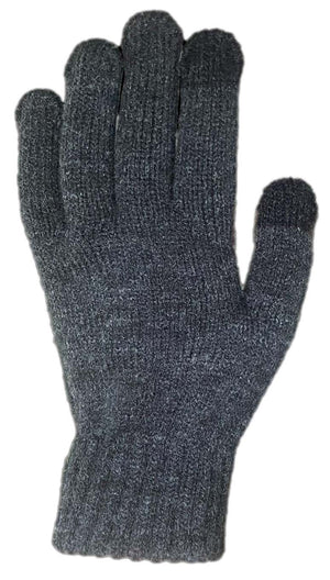 Gray wool gloves, all fingers.
