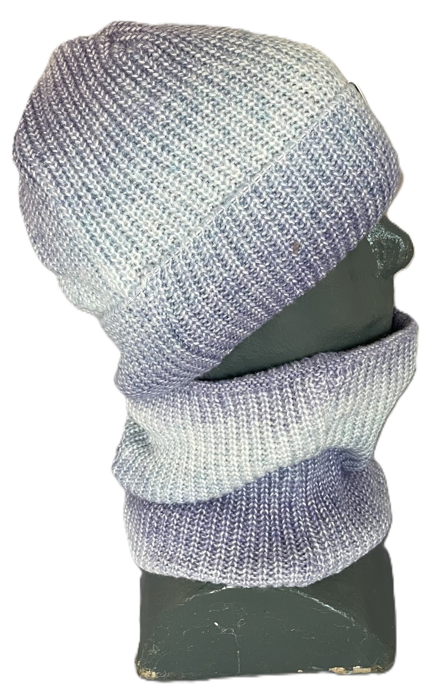 Gradient Colored Ski Cap And Neckwarmer Terry Lined Sky