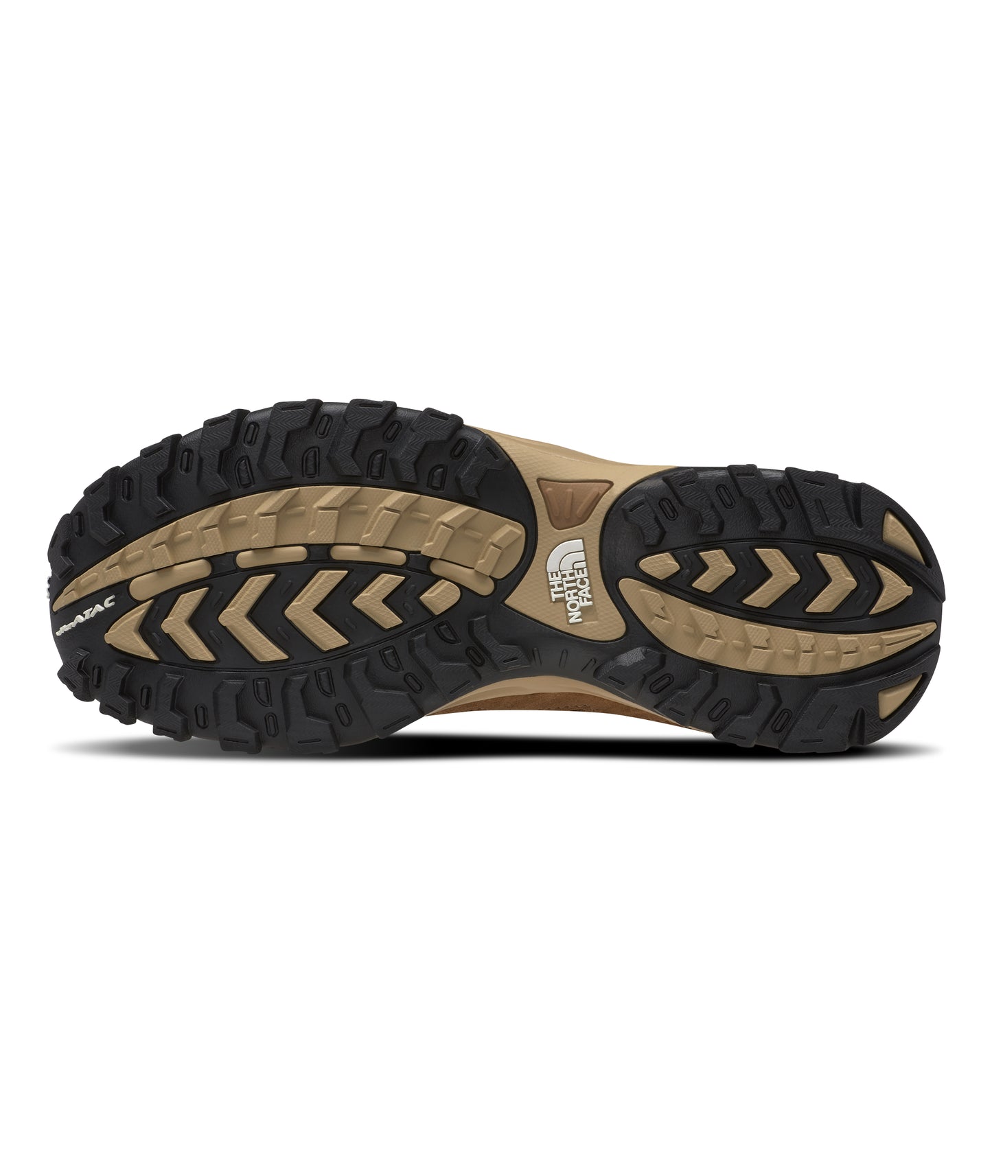 shoe sole with black and brown treads