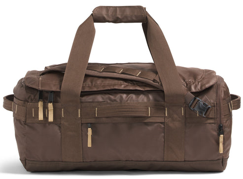 Brown duffel bag with two handles.