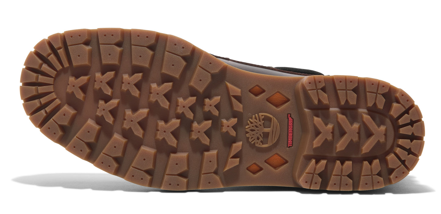 sole of a boot with brown patterned rubber tread