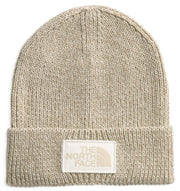TNF Logo Box Cuffed Beanie Gravel Heather/White Dune