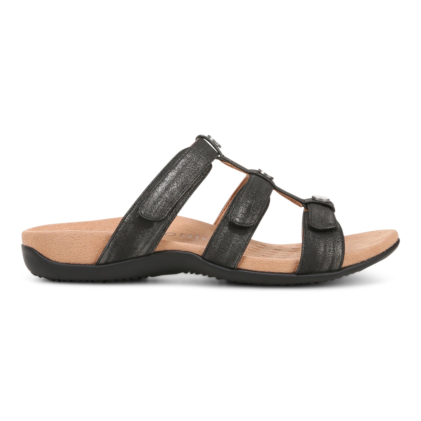 Black sandal with adjustable straps