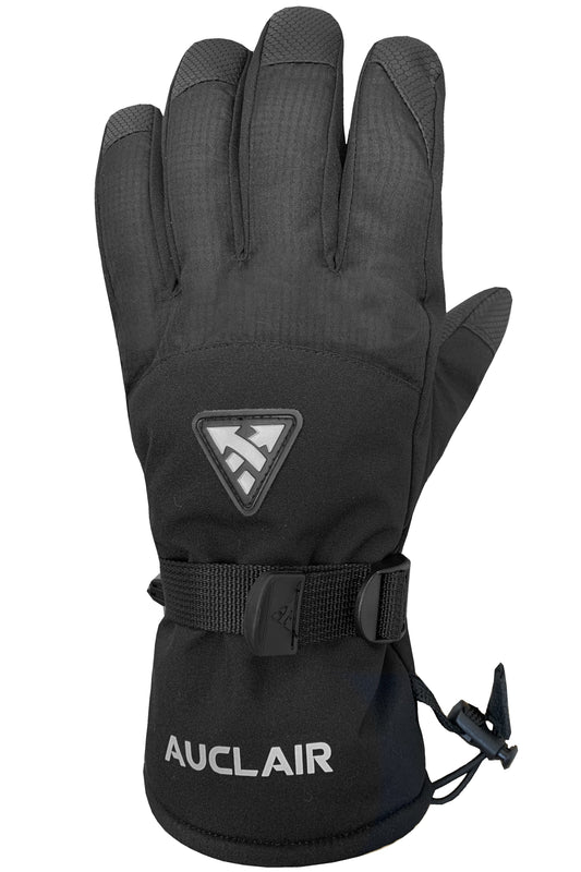 Black glove with strap and triangle logo, text "AUCLAIR" is on the wrist.