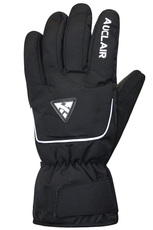Black glove with visible logo and white stripes