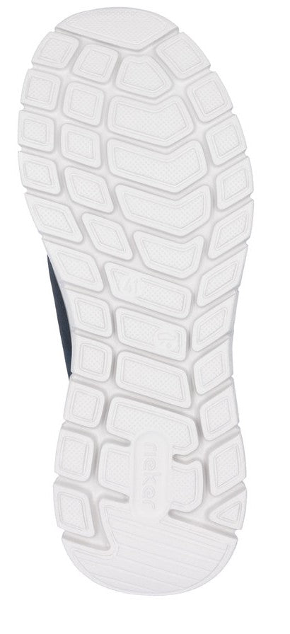 Bottom view of a shoe sole featuring a white, grid-like pattern.
