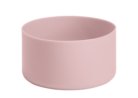 Pink cylindrical silicone bottle boot.