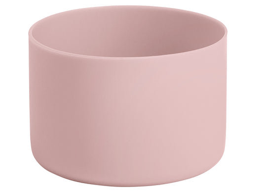 Cylindrical, pink silicone sleeve.