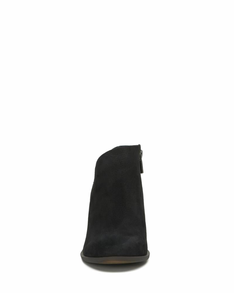 Front view of a black boot.