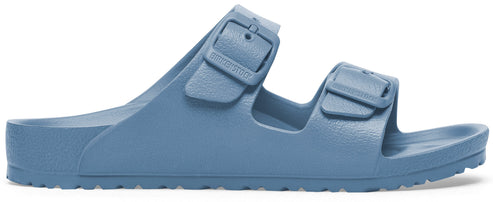 Blue two strap sandal with adjustable buckles.