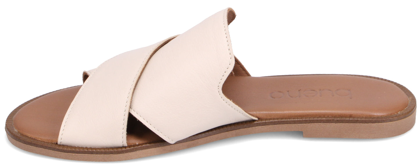 Sandals with crossed straps.