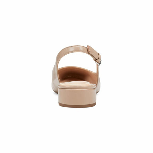 slingback beige shoe with buckle