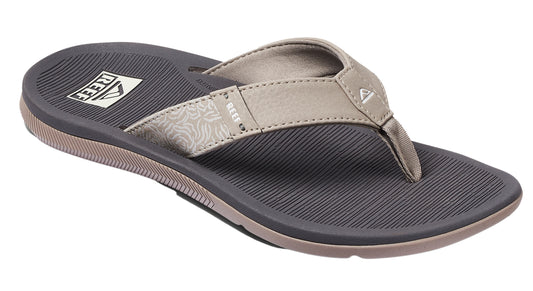 Gray flip-flop with a gray strap.