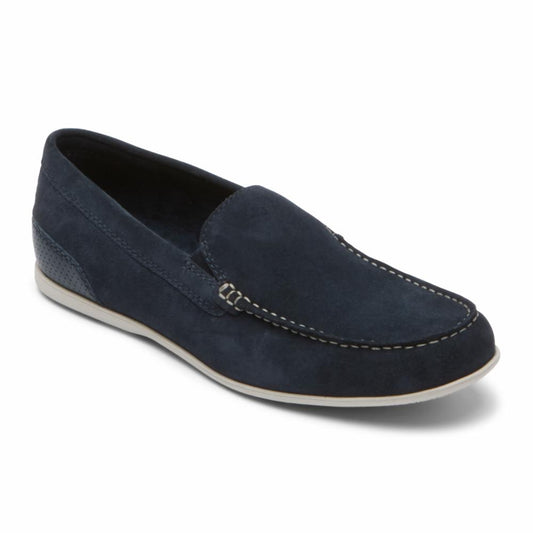 Navy blue loafer shoe.