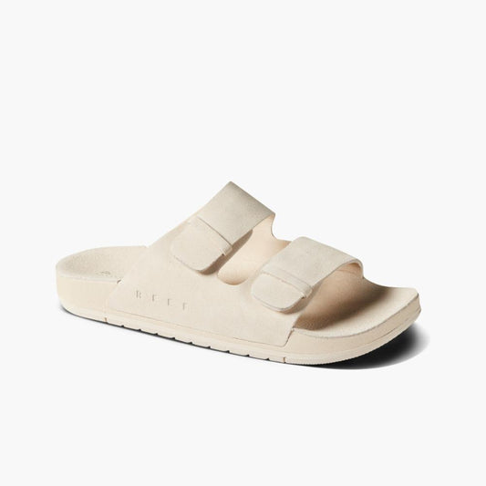 Sand-colored slide sandal with two adjustable straps.