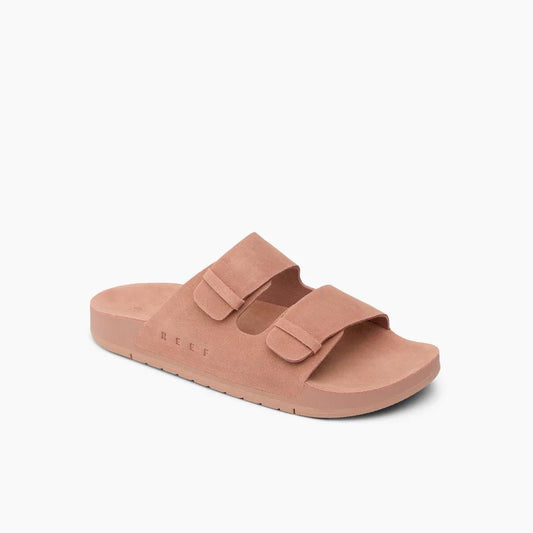 Pink slide sandal with two adjustable straps.