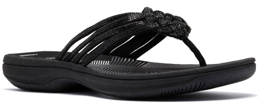 Black sandal-style shoe with multiple thin straps.