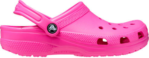 A pink Croc shoe.
