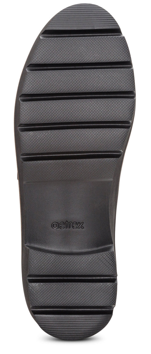 The sole of a shoe featuring parallel horizontal treads and a visible brand name 'GEOX'.