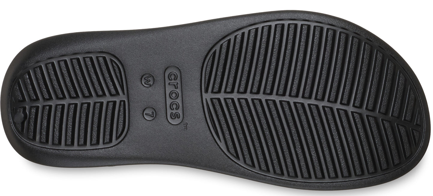 A black Crocs shoe bottom.