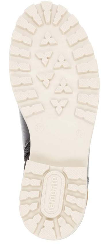 a white sole with a logo on it