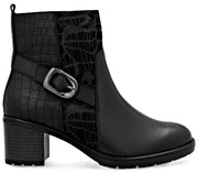 Black Heeled Side Zip Boot