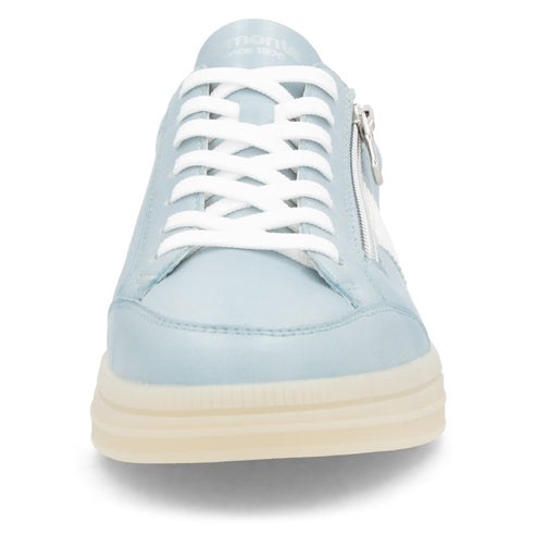 Light blue sneaker with white laces and a zipper on the side. The word "DANI" is visible on the tongue.